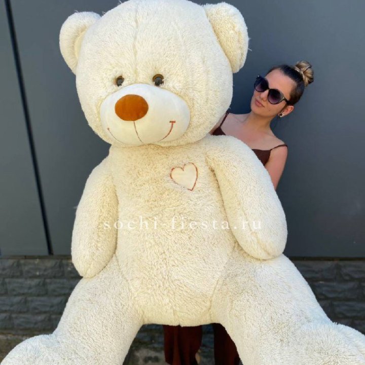 Белый плюшевый мишка большой в Новосибирске