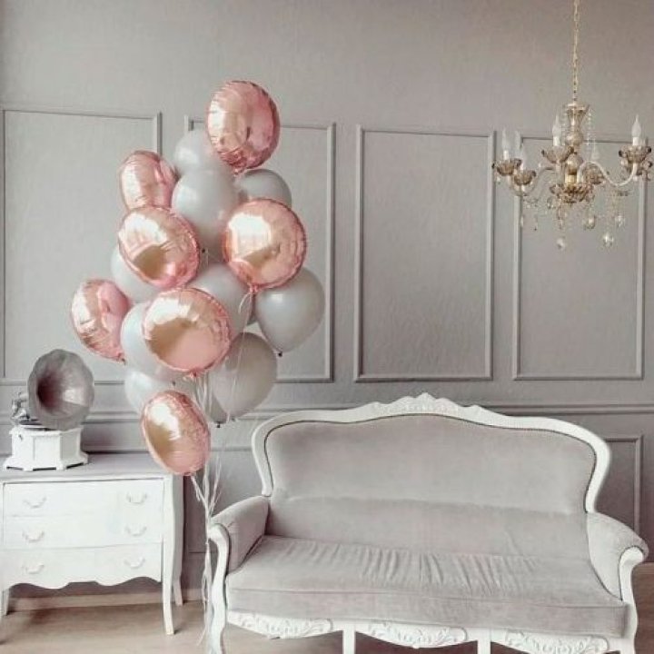 Фонтан шаров "Софт рози" в Новосибирске