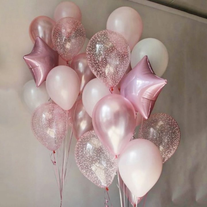 Фонтаны шаров "Розовый" в Новосибирске