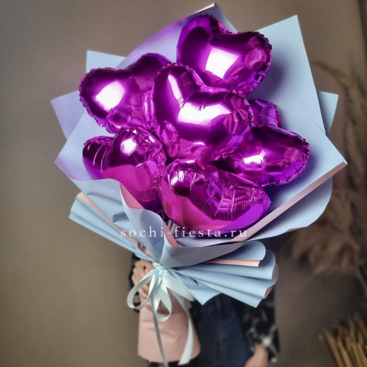 Букет из шаров сердец  в Новосибирске