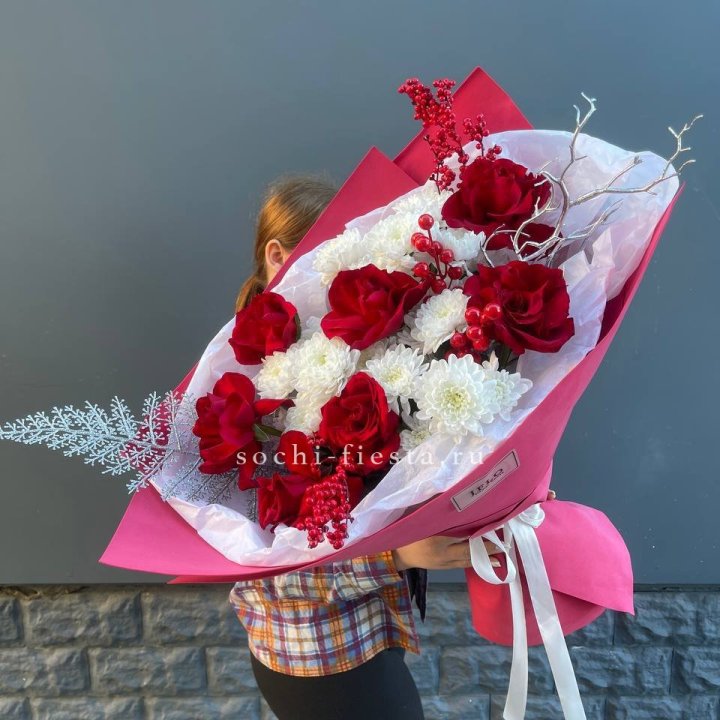 Букет "Яркая зима" в Новосибирске