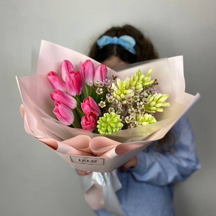  Дуо тюльпаны и гиацинты в Новосибирске