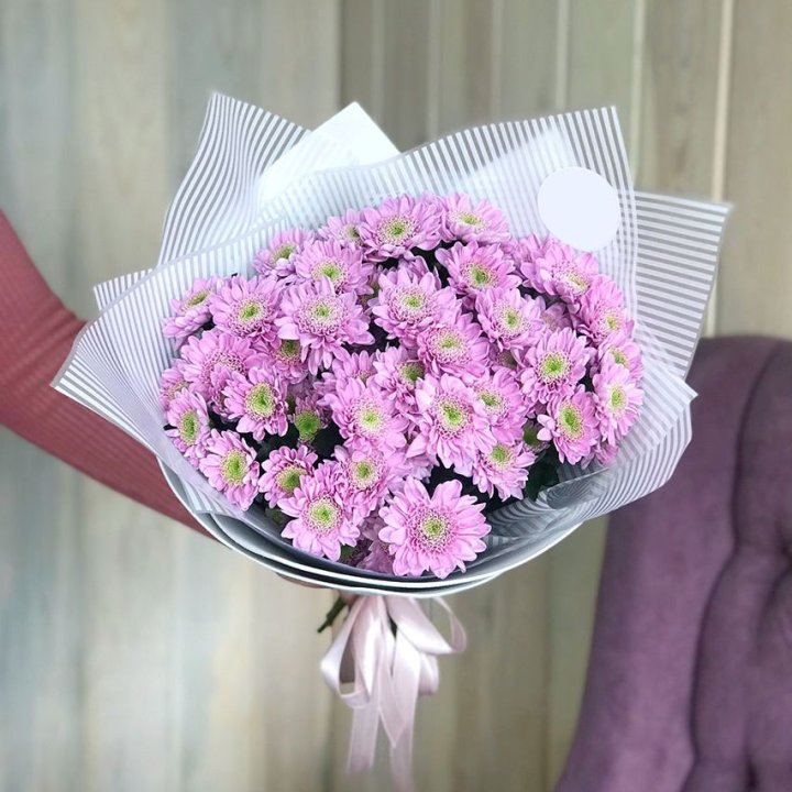 Букет розовых хризантем в Новосибирске