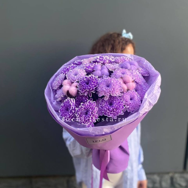 Хризантемы с хлопком в Новосибирске