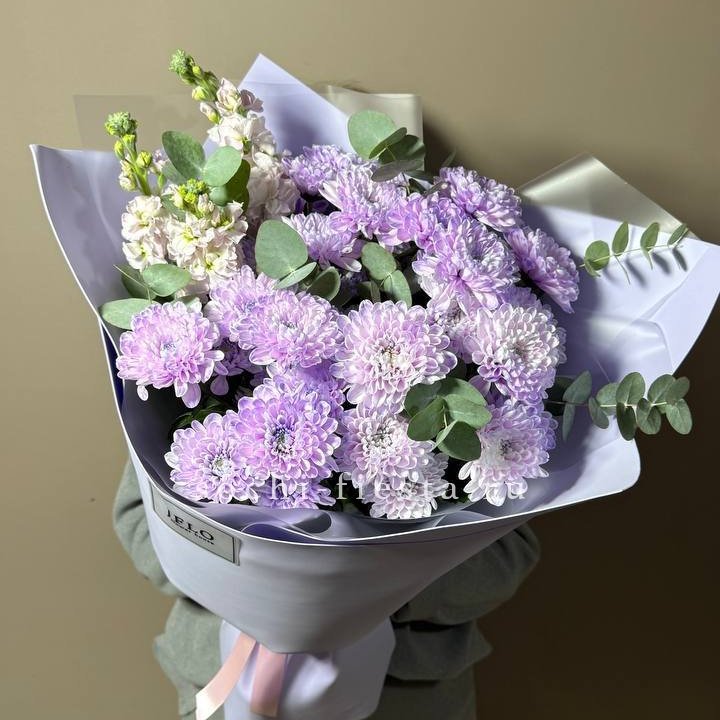 Дуо хризантема и маттиола в Новосибирске