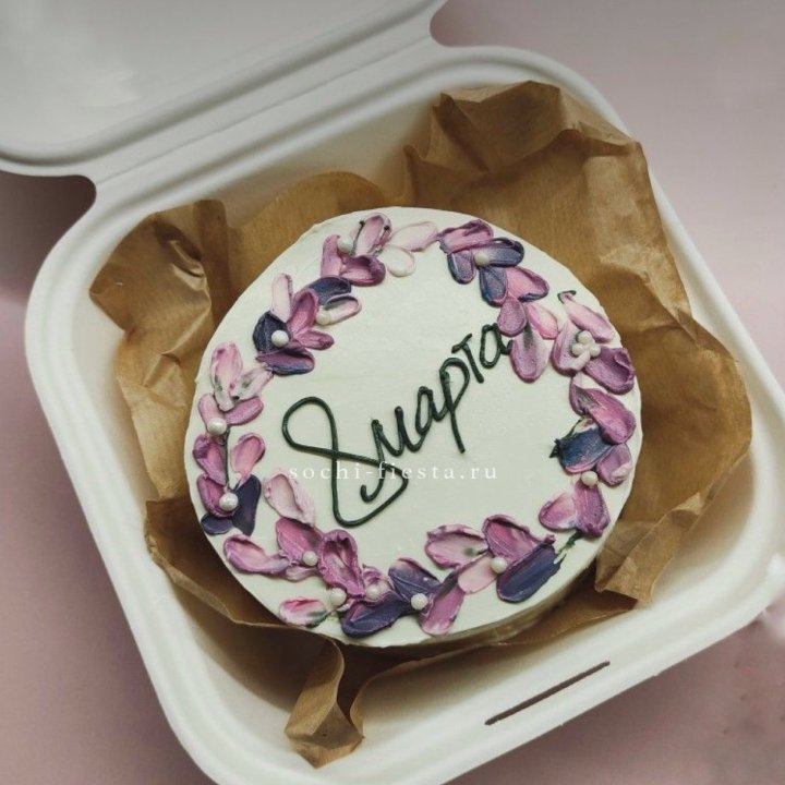 Бенто-торт "8 марта цветы"  в Новосибирске