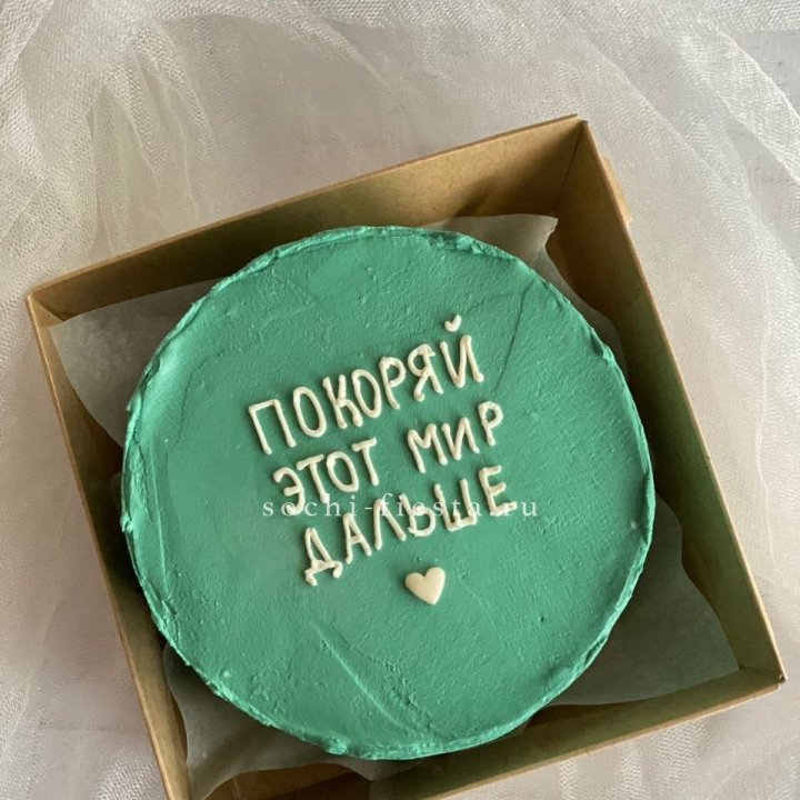 Бенто-торт "Покоряй этот мир" в Новосибирске