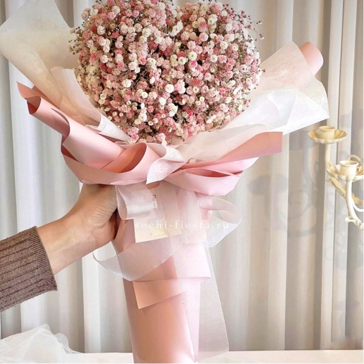 Сердце из гипсофилы  в Новосибирске