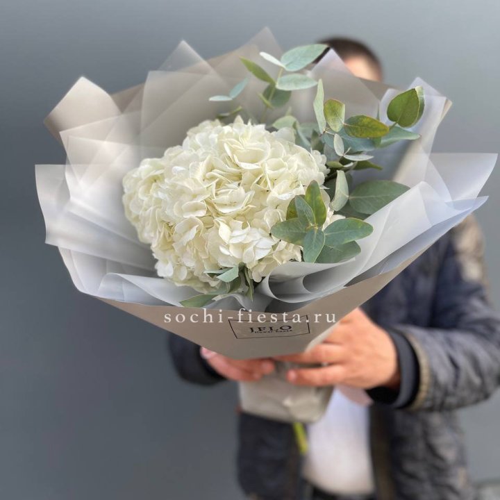  Букет  из белой гортензии в Новосибирске