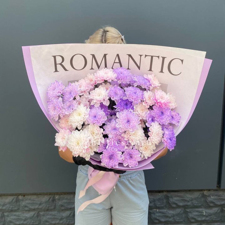 Букет сиреневых хризантем в Новосибирске