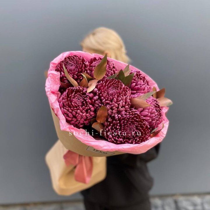 7 Хризантем Бигуди в золоте в Новосибирске