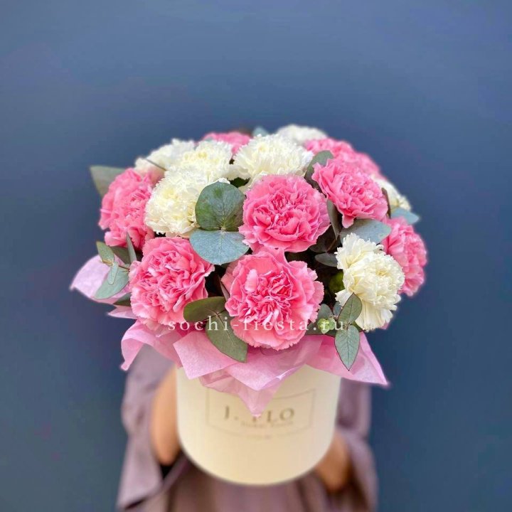 Диантусы в цилиндре в Новосибирске