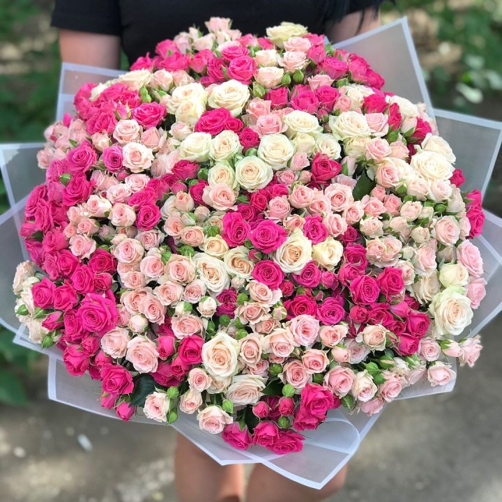 101 кустовая роза в Новосибирске