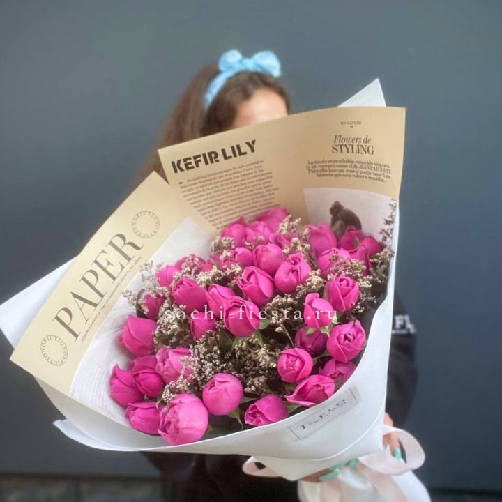 Пионовидные розы баблс №3 с доставкой в Новосибирске