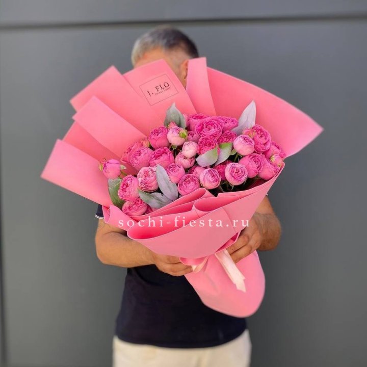 Пионовидные розы баблс №2 с доставкой в Новосибирске
