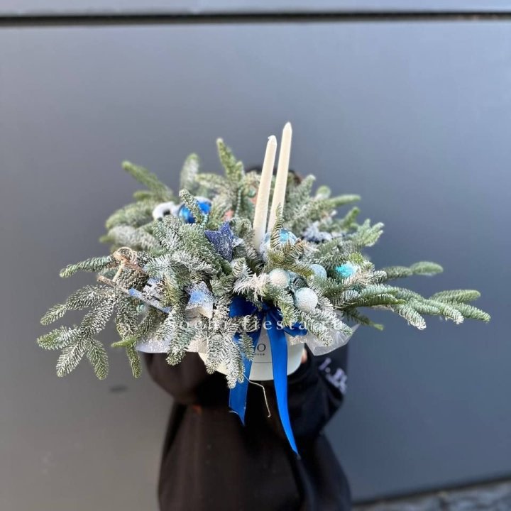 Новогодняя композиция в коробке  в Новосибирске