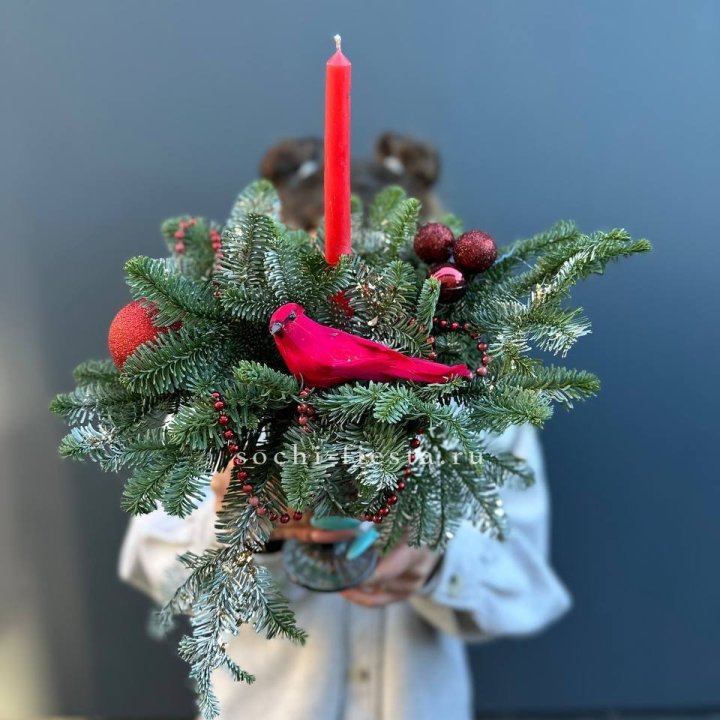 Новогодняя композиция в бокале в Новосибирске