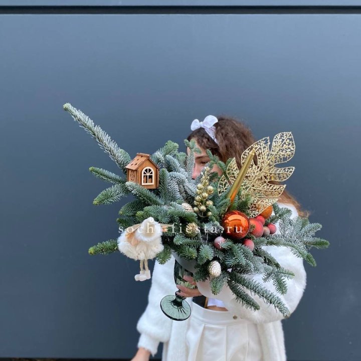 Композиция в бокале огненная  в Новосибирске