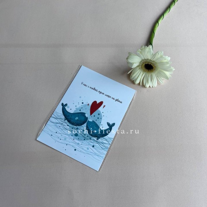 Открытка к букету "У нас с тобой одно море на двоих" в Новосибирске
