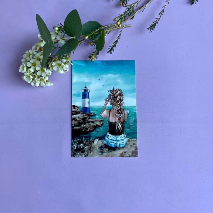 Открытка к букету "Океан" в Новосибирске