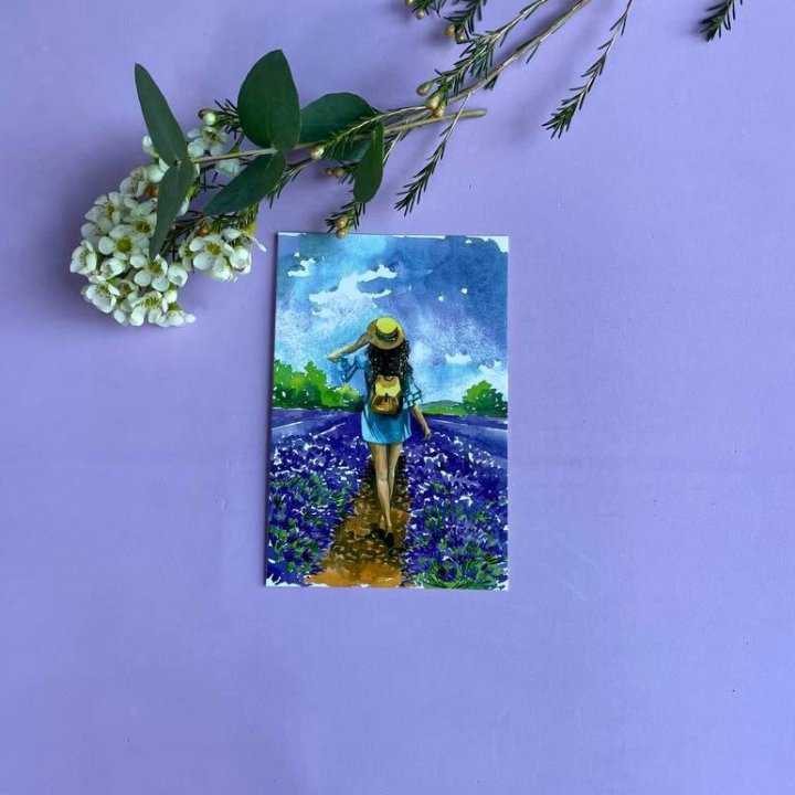 Открытка к букету "Цветочная дорога" в Новосибирске