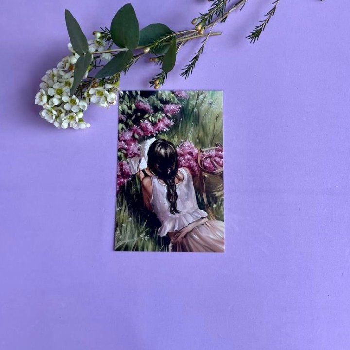 Открытка к букету "Среди пионов" в Новосибирске