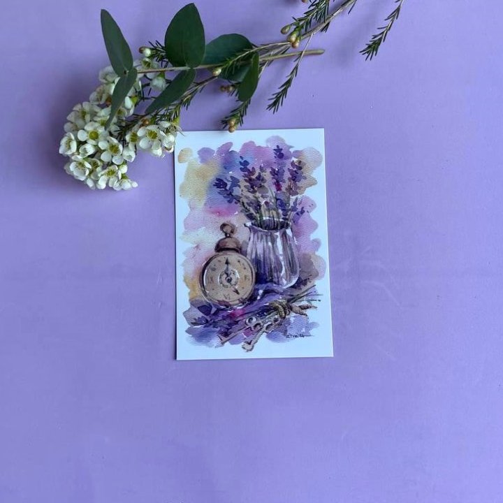 Открытка к букету "Часы" в Новосибирске
