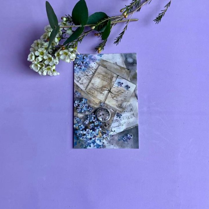 Открытка к букету "Время" в Новосибирске