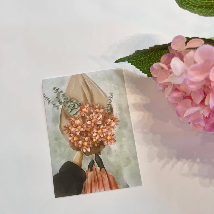 Открытка к букету "Букет" в Новосибирске