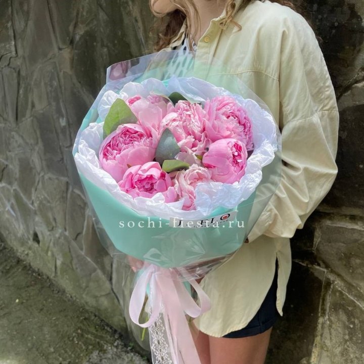 7 зефирных пионов в фоамиране в Новосибирске