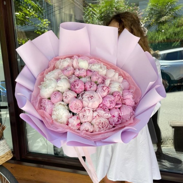 51 розовый пион в Новосибирске