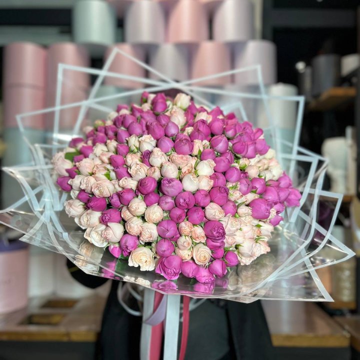 101 кустовая пионовидная роза в Новосибирске