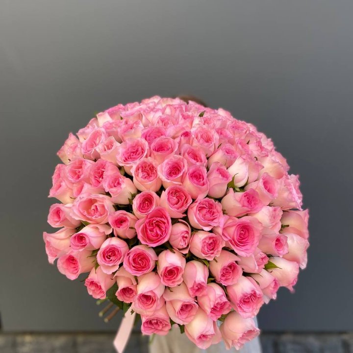 101 розовая роза в Новосибирске