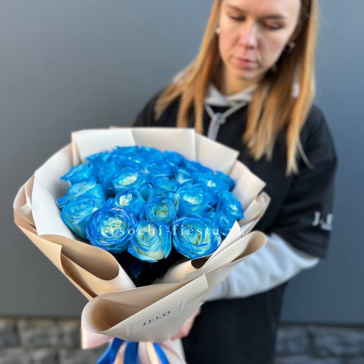 Букет синих роз блю логан в Новосибирске