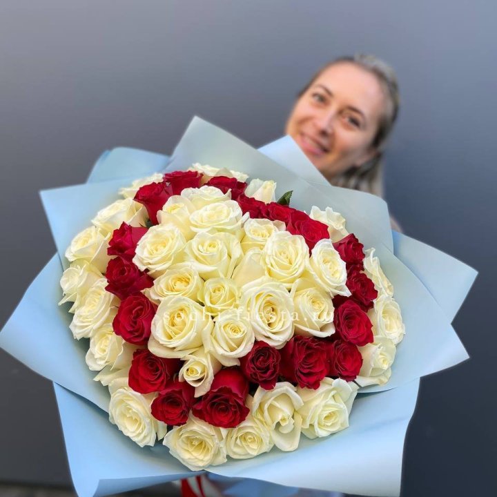 51 роза "Сердце" в Новосибирске
