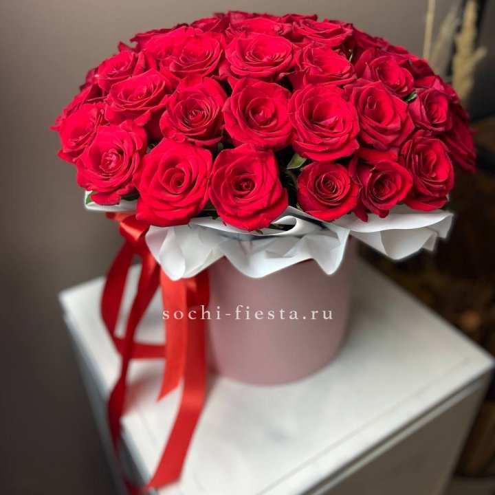 Красные розы 51шт  в коробке в Новосибирске