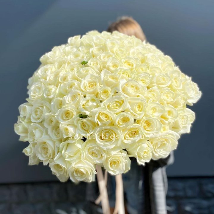 Букет  из 101 белой розы  в Новосибирске