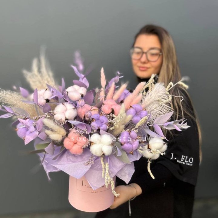 Авторский бокс с сухоцветами №4 в Новосибирске