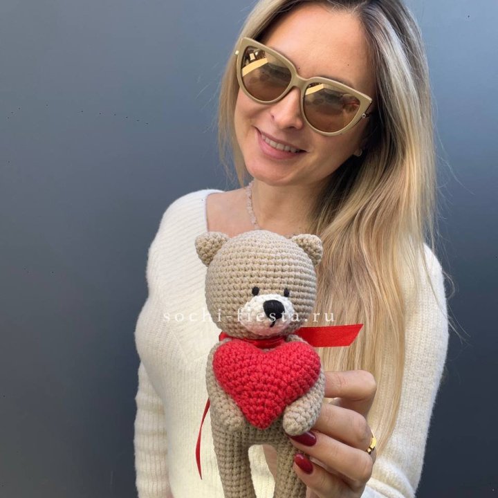 Мишка с сердцем ручной работы в Новосибирске