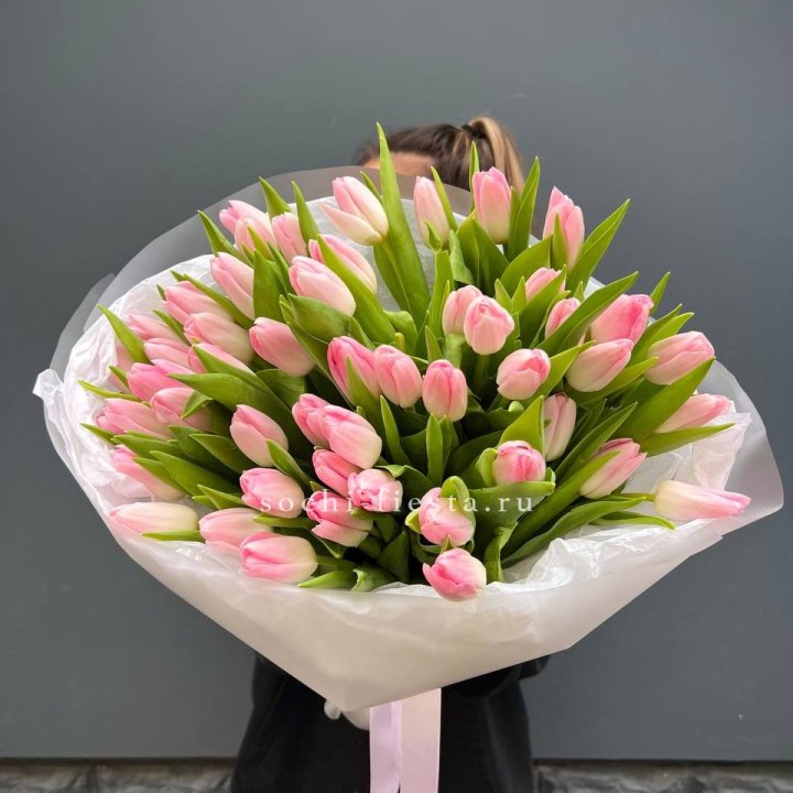 Букет тюльпанов нежно-розовых в Новосибирске